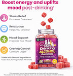 Liver Health, Stop Drinking Alcohol, 100% Drug-Free, Natural, Works Fast, Support Gummies to Help Less Cravings, Suppress Triggers, Before, During & After Quitting