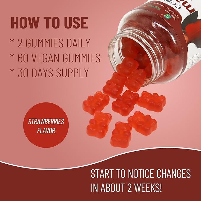 Maca Plus Gummies 3000mg, Glute Boost Vitamins for Women, Supports Curves, Energy & Skin Health, Strawberry Flavor, Vegan, 60 Count