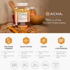 DACHA Tumeric Curcumin Supplement - 1500mg Joint Support Supplements Turmeric with Black Pepper Ginger 95% Curcuminoids Capsules