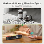 KOVIUU Weekly Pill Organizer Magnetic, Removable Pill Box 7 Day 1 Time a Day, Large Travel Pill Case, Week Once Daily Medication Dispenser, Medicine Container Holder for Supplement, Vitamin, Black