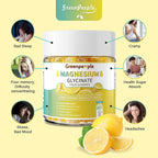 GREENPEOPLE Magnesium Glycinate Gummies 400mg - Sugar Free Magnesium Supplement with Magnesio Citrate, Vitamin D, and B6 for Calm Support & Sleep for Adults - High Absorption - Lemon Gummies