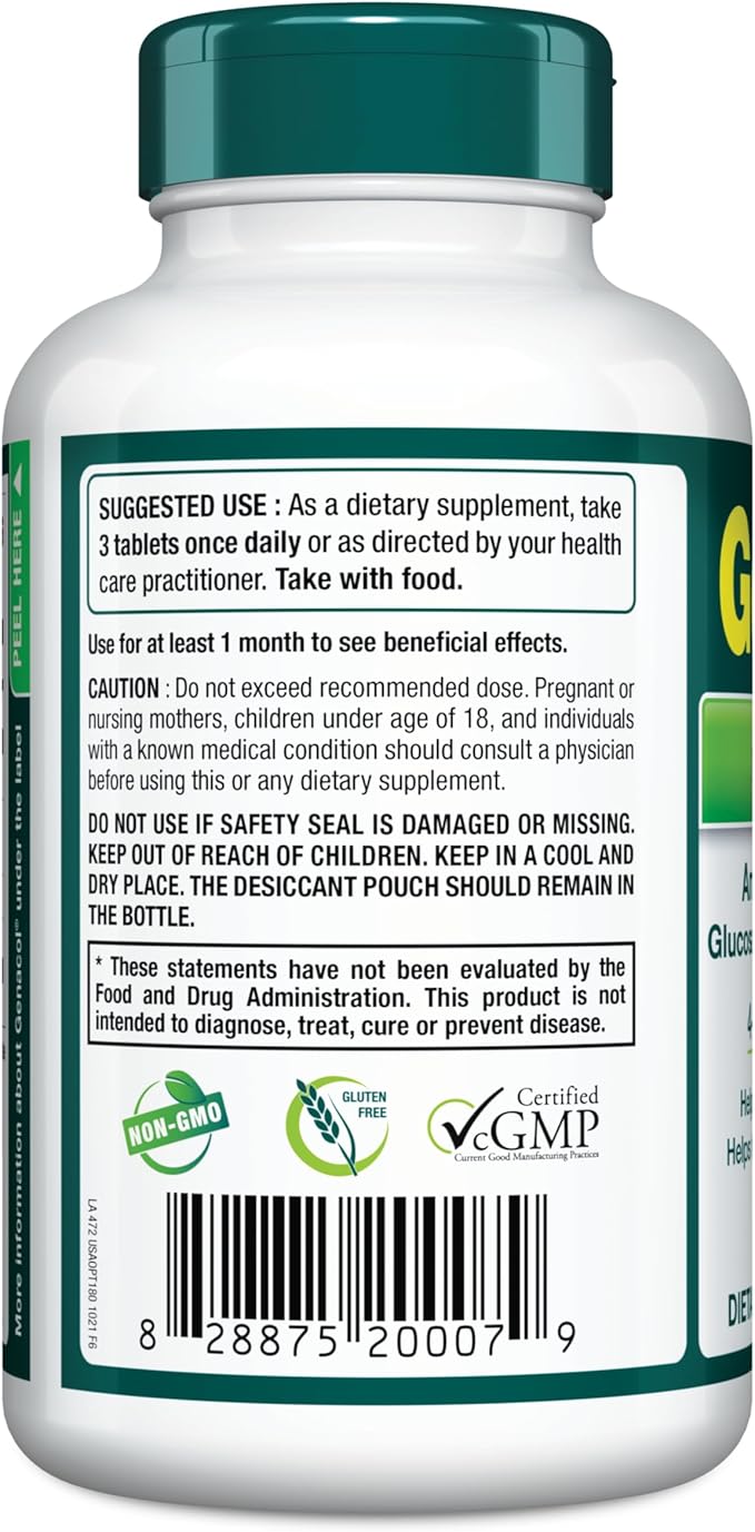 Genacol Optimum – Glucosamine, Chondroitin, MSM & Ultra-Hydrolyzed Collagen, Joint Support Tablets, 180 Count (60-Day Supply)