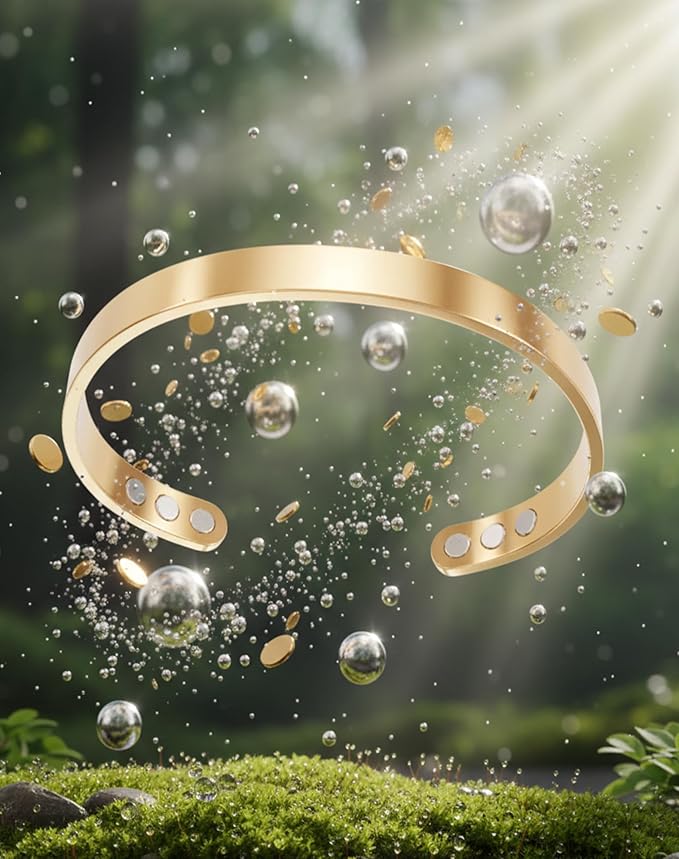 Kalm Bracelet Menopause: Your Natural Menopause Solution, Bracelet for Menopause Relief, Hot Flashes & Pain, Adjustable Bracelets for Women - Natural Hormonal Balance (Gold)