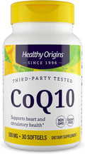 Healthy Origins® CoQ10 100 mg – Natural Trans-Isomer Ubiquinone – Yeast Fermented, Supports Heart Health & Cellular Energy – Non-GMO 30 Softgels