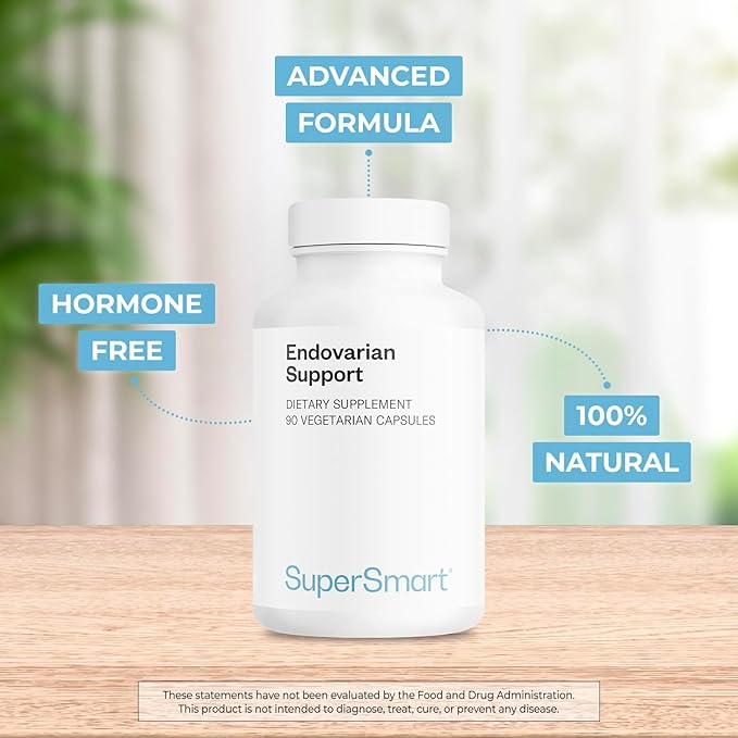 Supersmart Endovarian Support (Advanced Formula) - Natural Supplement with Pea, NAC, ALA, Magnesium, Trans-Resveratrol | Non-GMO & Gluten-Free - 90 Vegetarian Capsules