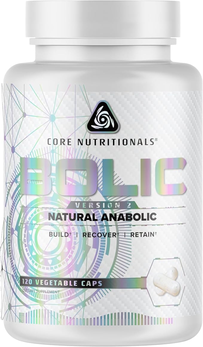 Core Nutritionals Bolic Natural Anabolic | Muscle Builder Supplement | Increase Lean Mass | Support Performance & Recovery | 120 Vegetable Capsules