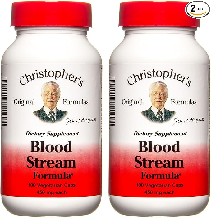 Christopher's Original Formulas Blood Stream Formula - Blood Circulation Supplements - Supports Vein Elasticity, Clean & Pure Bloodstream - Pack of 2