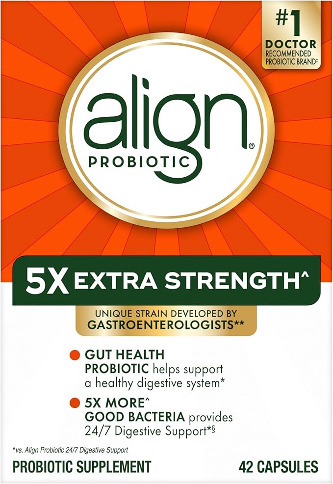 Align Probiotic, Extra Strength, Probiotics for Women and Men, Probiotics for Men, Probiotic Capsules have 5X CFUs, 42 Capsules