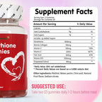 Glutathione Gummies 1000mg, Rich in Marine Collagen & Vitamins, Skin Whitening & Brightening, 60 Count