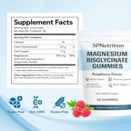 Spnutrition Magnesium Bisglycinate Gummies – Chelated Magnesium Supplement, Promotes Muscle & Nerve Function, Relaxation & Everyday Wellness – 60 Raspberry Gummies (1)