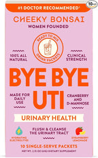 Cheeky Bonsai, Urinary Health Hydration Packets, Flush & Protect the Urinary Tract with D-Mannose, Cranberry & Electrolytes, Lemonade Flavor (10 Packets) No Added Sugar, Vegan and Gluten-Free
