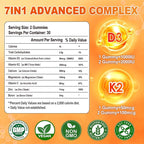 Vitamin D3 + K2 Gummies 2000 IU with Calcium + K2 (MK-7), Magnesium Citrate, Vitamin C, Zinc & Boron – Bone, Heart & Immune Support – Vegan, Non-GMO, Gelatin-Free, Sugar-Free Supplement, 60 Gummies