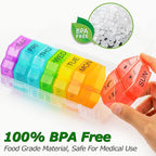 Weekly Pill Organizer 4 Times a Day, Large Pill Box 7 Day Daily Pill Case with 28 Extra Large Compartments Portable Travel Pill Container Big Medicine Organizer for Supplement Vitamin (White)