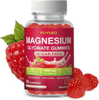 Magnesium Glycinate Gummies, Sugar Free Magnesium Supplement for Men & Women, Supports Relaxation, Gentle on Stomach, Chewable, Raspberry, 60 Count (Pack of 1)