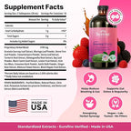 Serene Herbs Soursop Bitters Liquid - Organic Herbal Sour Sop Guanabana with Black Seed, Moringa, Irish Moss & Ginger – Gut Support, Energy & Immune Boost – Vegan, Non-GMO – Mixed Berry Flavor – 16 oz