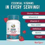 MaryRuth's Hair Skin and Nail Vitamins | USDA Organic | 2500 mcg Biotin Gummies with Vitamin C & Vitamin E | Hair Growth Vitamins | Skin Care | Nail Growth | Ages 14+ | 60 Count