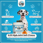 Dogs Suplements Hip & Joint - Krill Oil and Glucosamine Soft Chews, Joint Supplement for Dogs with Krill Oil,Glucosamine, Chondroitin, MSM, Turmeric, Anti Inflammatory, Mobility (Beef 90ct)