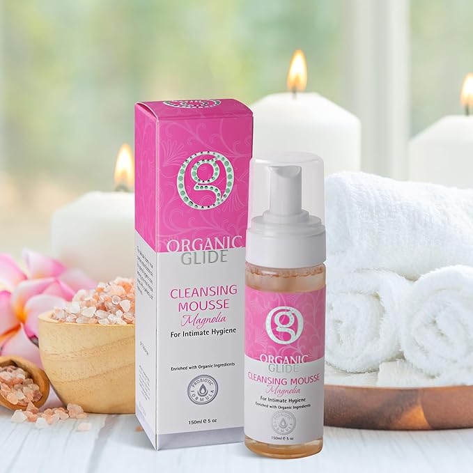 Organic Glide Feminine Body Wash 5 fl oz - Natural Cleansing Mousse with Unique Probiotic Support, pH Balanced, Gentle for Sensitive Skin & Intimate Areas, Refreshing Magnolia Scent (2-pack)