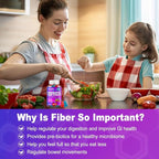 Prebiotic Fiber Gummies, 5g Fiber per Serving, 2 Billion CFU Bacillus Coagulans + Vitamin D3, Sugar Free Pectin Mixed Berry Gummies, Inulin (FOS) + Acacia + Apple Pectin, 60 Gummies (30 Servings)
