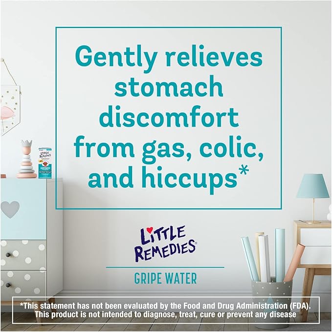 Little Remedies Gripe Water for Babies, With Chamomile, for Baby Gas Relief, No Alcohol or Artificial Dyes, 4 Fl Oz