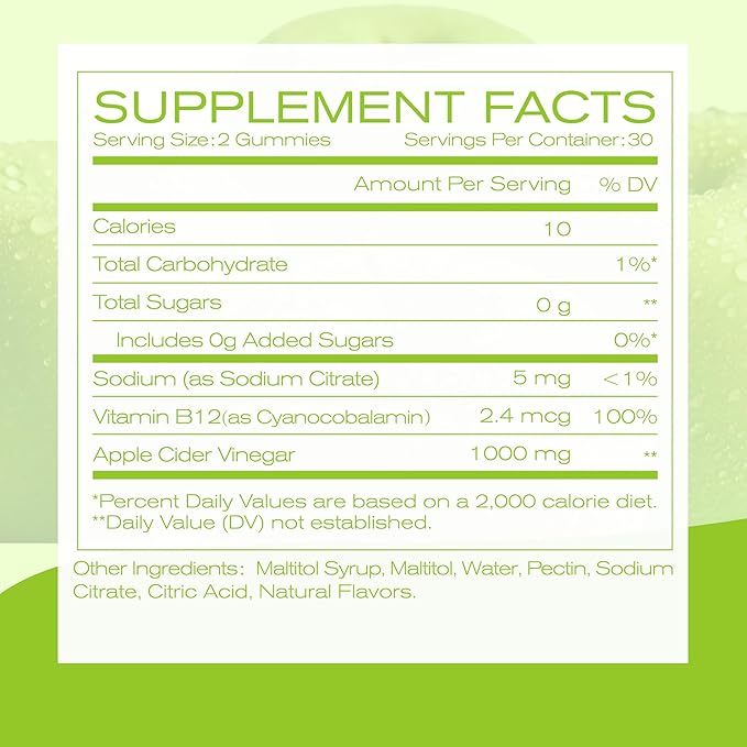 NEWELLME ACV Gummies with The Mother & B12 – Sugar-Free, Great-Tasting Vegan Gummies for Digestion, Metabolism & Daily Energy Support, 90 Count