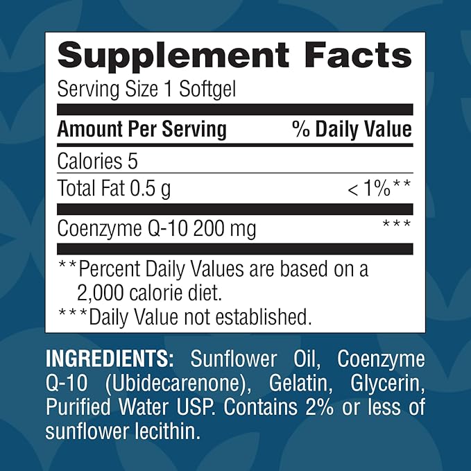 Nature's Wonder CoQ10 Supplement - CoQ10 200mg Softgels to Support Heart Health, Cardiovascular Function, and Cellular Energy Production, 120 Softgels, 120 Days Supply