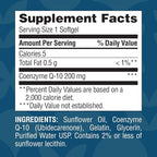 Nature's Wonder CoQ10 Supplement - CoQ10 200mg Softgels to Support Heart Health, Cardiovascular Function, and Cellular Energy Production, 120 Softgels, 120 Days Supply