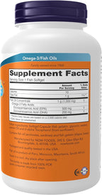 NOW Foods Supplements, Ultra Omega-3, 500 EPA and 250 DHA, Cardiovascular Support*, 180-Fish Gelatin Softgels