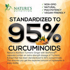 Turmeric Curcumin Supplement - 2000mg Organic Turmeric Per Serving - 95% Curcuminoids, Ginger & BioPerine Black Pepper for Best Absorption - Natural Vegan Joint Support, Bottled in USA - 120 Capsules