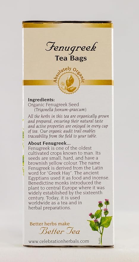 Celebration Herbals - Organic Caffeine Free Fenugreek Seed Herbal Tea - 24 Tea Bags