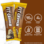 FITCRUNCH Snack Size Protein Bars, 6-Layer Baked Bar, 4g of Sugar, Gluten Free & Soft Cake Core (18 Bars, Chocolate Banana)