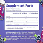 Magnesium Threonine Gummies 1000mg, L-Threonine Gummies for Adults, Great Magnesium Supplements for Brain, Non-GMO, Gluten Free, Vegan, 120 Grape Magnesium Gummies
