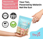 UVBites - Tanning Gummies - Self Tan Supplement - Tanning Pill - Fast Acting & Debloating Melanin Supplement with Beta Carotene, Astaxanthin, Niacinamide - Glow Up Skin (60 Count, Pink Lemonade)