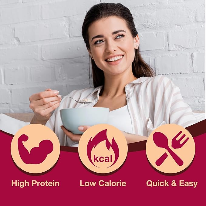 ProtiDiet High Protein Gingerbread Oatmeal - 15g Protein - Low Fat, Sugar Free Instant Oatmeal for a Satisfying and Nutritious Breakfast with Essential Nutrients - 7 Packets Per Box