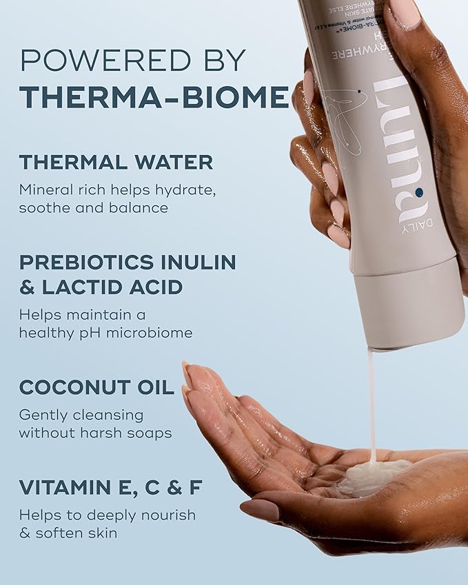 Luna Daily The Feminine Wash + Body Oil Set | Travel-Size Feminine Hygiene & Moisturizing Duo | pH-Balanced Body Wash & Soothing Ingrown Hair Oil | Nourishing & Pregnancy-Safe