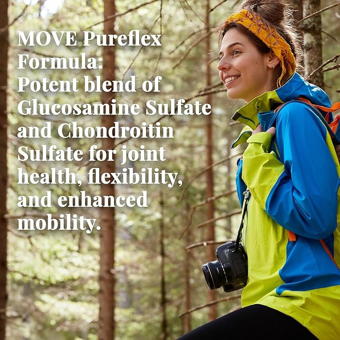 Basic Brands - Move Pureflex Glucosamine Chondroitin - Joint Support Supplement for Flexibility & Mobility - 60 Capsules - 2-Pack