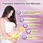 VivoNu 19 in 1 Prenatal Multivitamin, Prenatal Vitamins for Women, Vitamin C D3, K2, B6, B12 with Folic Acid, DHA, Choline, Probiotic, Iron, Calcium, Zinc & Magnesium, Lemon Flavor, 300 Softgels