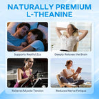 L-Theanine Gummies with L-Theanine 400 mg, Ashwagandha, GABA, 5-HTP, Magnesium Glycinate for Calm, ZZZ & Relaxation Support - Vegan, Raspberry Flavor, 60 Count