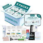 TrekTote 20 Piece Hygiene Kit Bulk, Travel Size Toiletries Set, Care Package Supplies, Mini Deodorant Shampoo Body Wash Toothbrush Toothpaste Razor Kit, TSA Approved, Clear Bag
