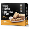 Protein Crispy Rice Treats, 15g Protein, 3g-7g Net Carbs, Low Carb, Fluffy, Soft, Chewy, Gluten Free, High Fiber, Keto-Friendly, No Aftertaste (Fluffy Peanut Butter, 1 Pack)