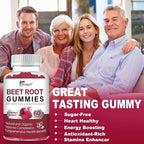 Beet Root Gummies — Nitric Oxide Booster with Organic Beet, Pomegranate & Grape Seed, Vitamin B12 — Energy, Circulation & Heart Health Support, Vegan, Non-GMO, 60 Count (Pack of 2)