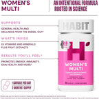 Habit Womens Multi Supplement 2 Pack (120 Capsules) - New Look, Supports General Health & Wellness, 23 Essential Vitamins and Minerals, Fruit extracts, Folate, Iron, B12, Biotin, Non-GMO