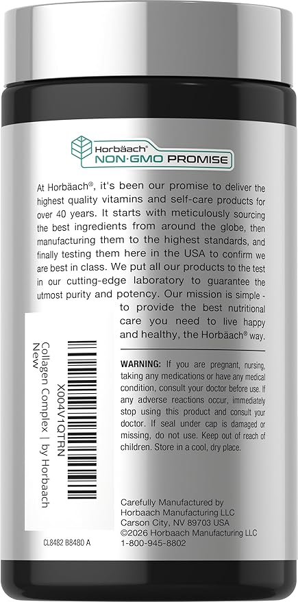 Horbäach Joint Support Supplement | 120 Capsules | with Collagen and Hyaluronic Acid | Joint Health Complex | for Men & Women | Non-GMO, Gluten Free