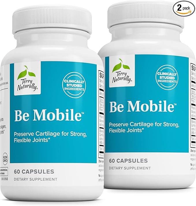 Terry Naturally Be Mobile - Collagen Supplement for Joint Health Support - Dietary Supplement with Boswellia Extract & Type II Collagen - Lower Back & Knee Support Supplement - 60 Capsules