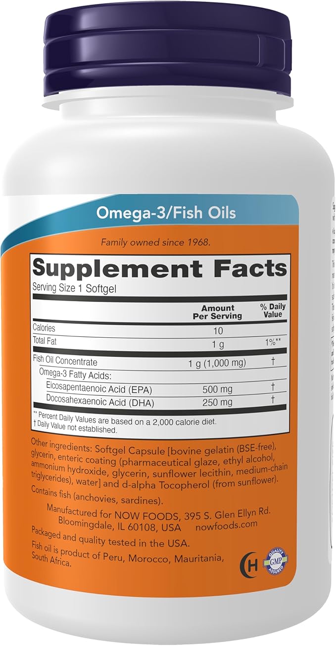 NOW Foods Supplements, Ultra Omega-3 Molecularly Distilled and Enteric Coated, 90 Softgels