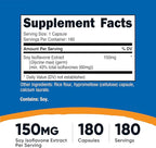 Nutricost Soy Isoflavones 150mg, 180 Veggie Capsules - Gluten Free, Non-GMO, Vegetarian Friendly