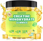 Creatine Monohydrate Gummies 5600mg for Men & Women, 120 CT Chewable Creatine Gummies for Muscle Support, Energy Boost, 5.6g of Creatine Monohydrate per Serving - Sugar Free, Vegan (Lemon Flavor)