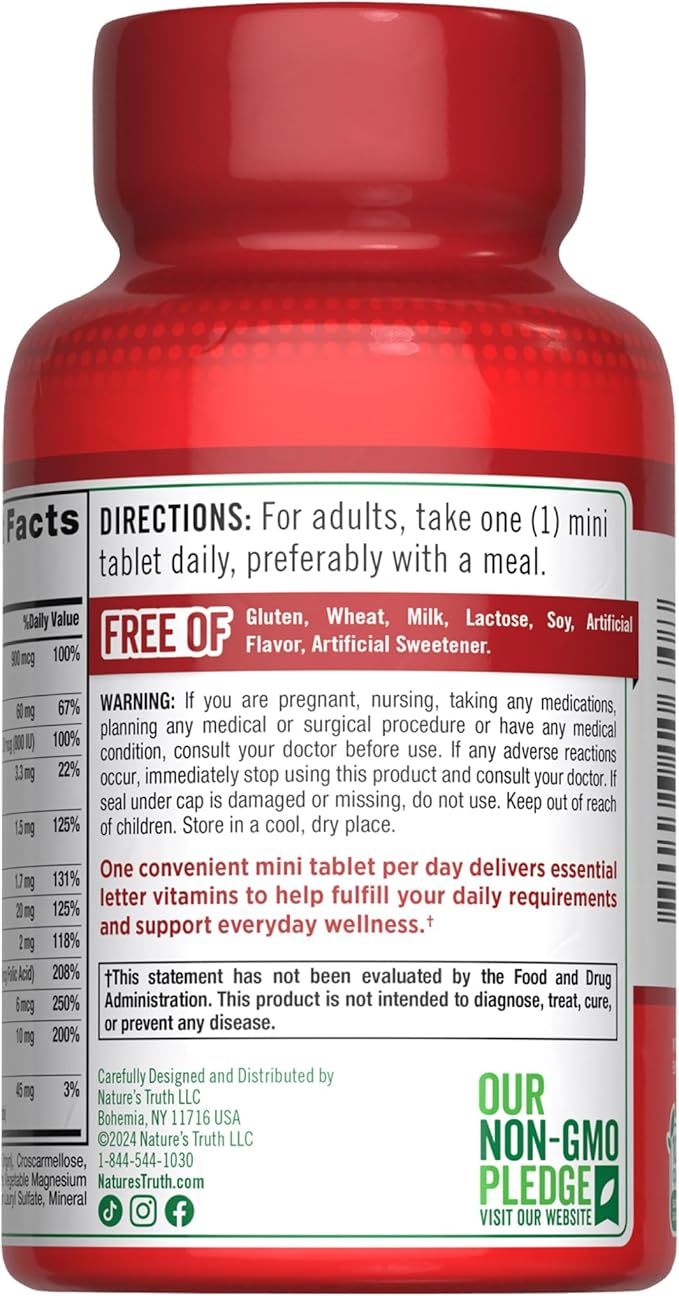 Nature's Truth One Daily Multivitamin for Men and Women | 365 Mini Tablets | Non-GMO & Gluten Free Supplement