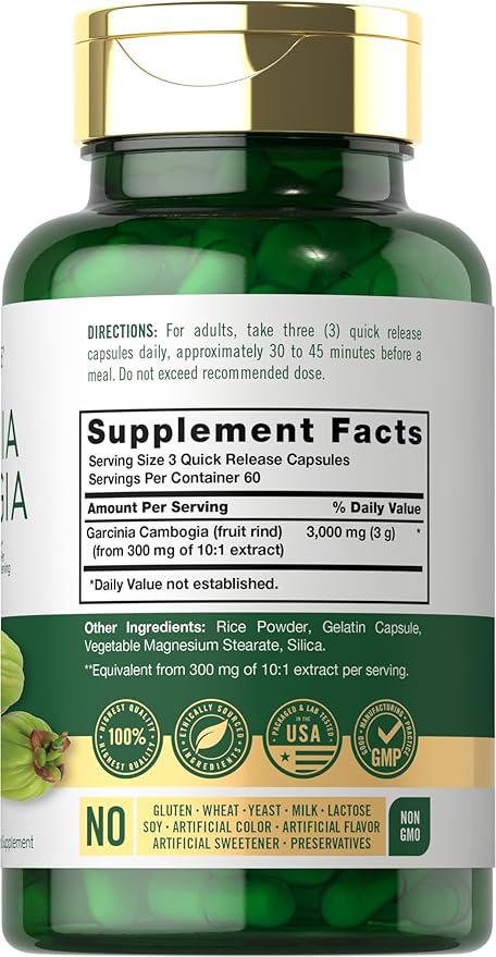 Carlyle Garcinia Cambogia Extract | 180 Capsules | Non-GMO, Gluten Free Supplement