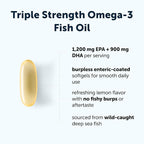 Micro Ingredients Triple Strength Omega 3 Fish Oil Supplements 4200mg Per Serving, 120 Softgels – Lemon Flavored – Burpless | EPA 1200mg + DHA 900mg | Deep Sea Fish